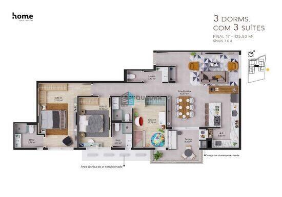 Home, apartamentos com 2 a 3 quartos, 67 a 126 m², Florianópolis - SC