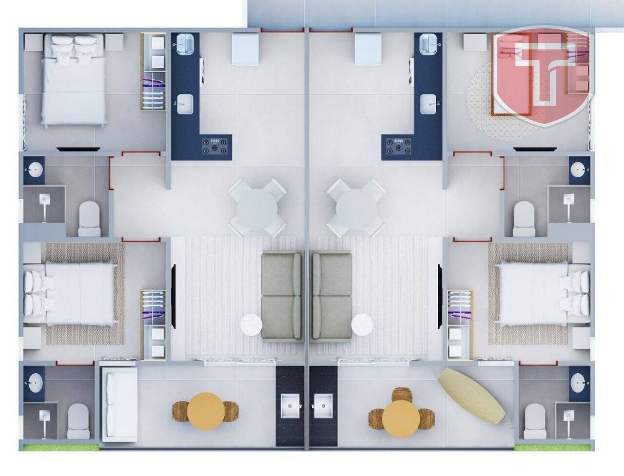 Unno - Apartamento com 2 dormitórios à venda - Carapibus, Conde/PB