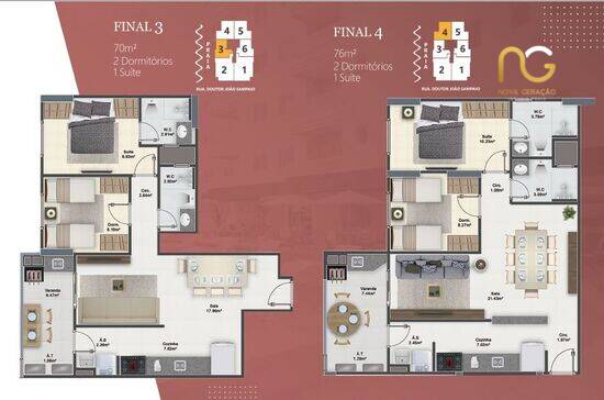 Funchal, apartamentos com 2 a 3 quartos, 70 a 126 m², Praia Grande - SP